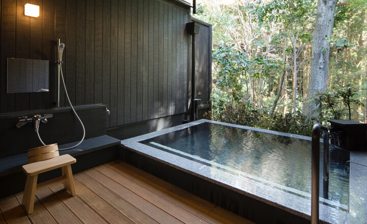 Private open-air bath at Hakone Yuryo